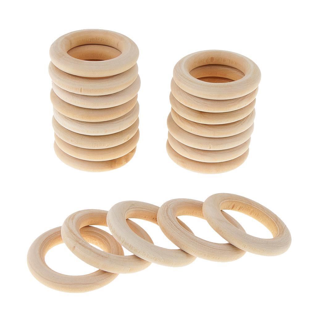 20 Stücke Holzring Natur Holzringe Schmuck DIY Schmuckherstellung - Bild 19 von 30