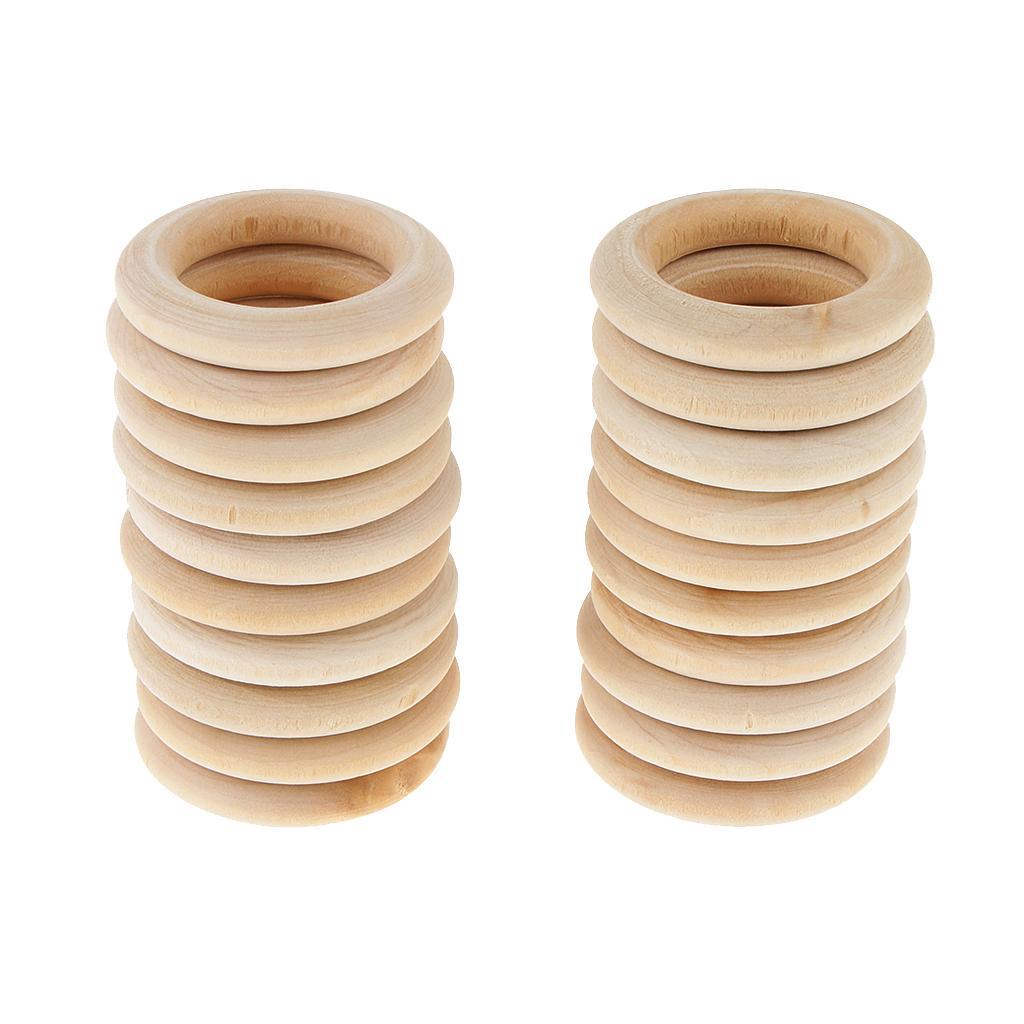 20 Stücke Holzring Natur Holzringe Schmuck DIY Schmuckherstellung - Bild 14 von 30