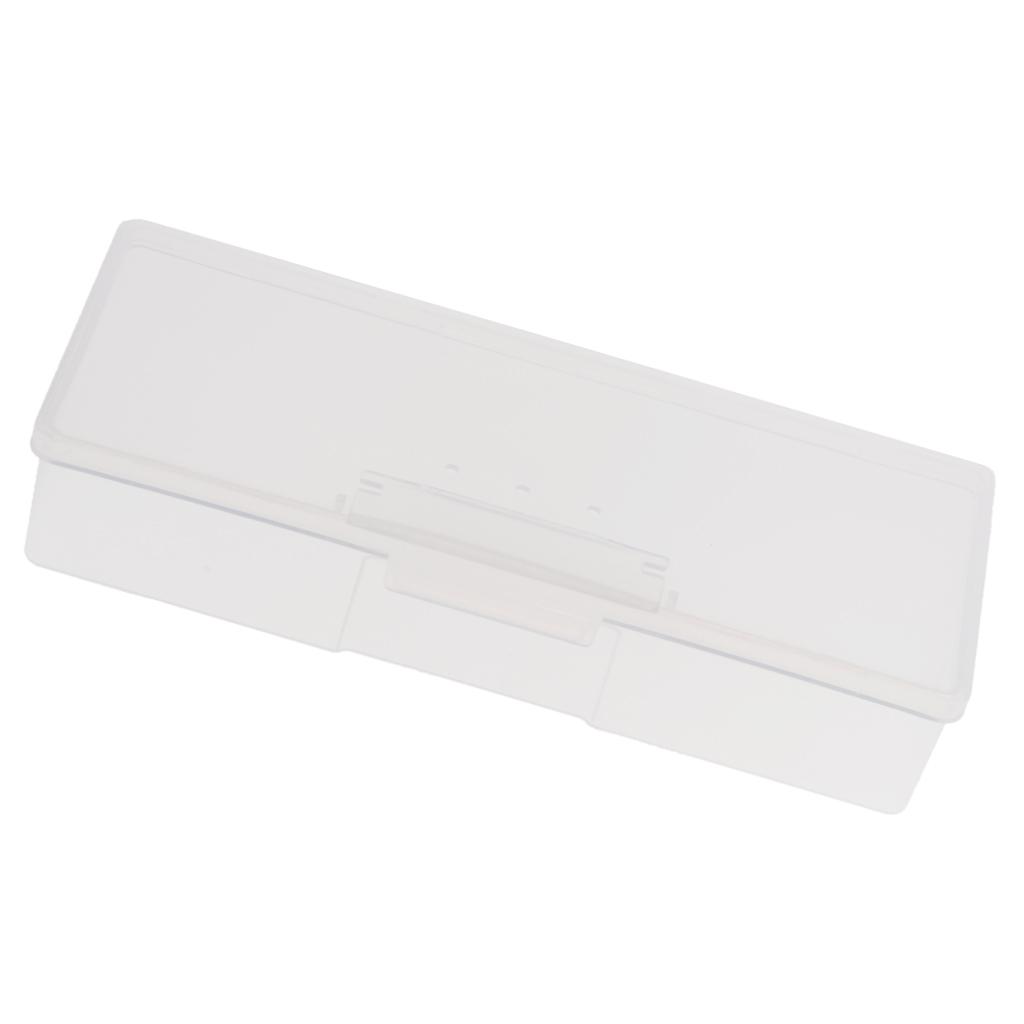 Plastic Transparent With Lid Storage Box Collection Container 19.5x7.8x4cm
