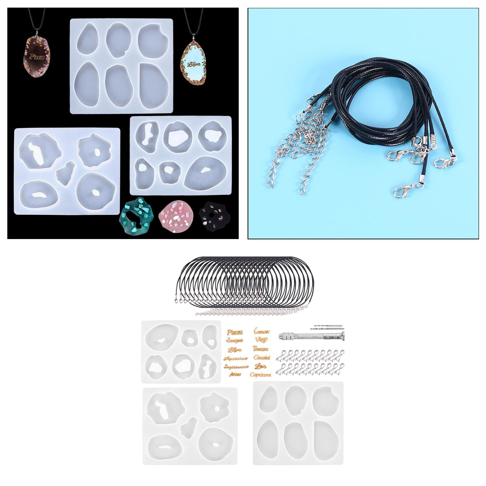 Resin Casting Mold Silicone Necklace Earrings Pendant Mould Craft Kits