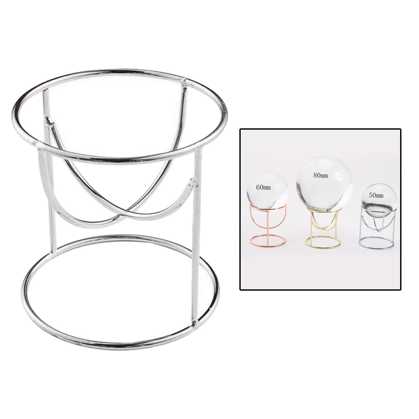 Metal Crystal Ball Holder, Sphere Display Stand Mineral Stones Silver
