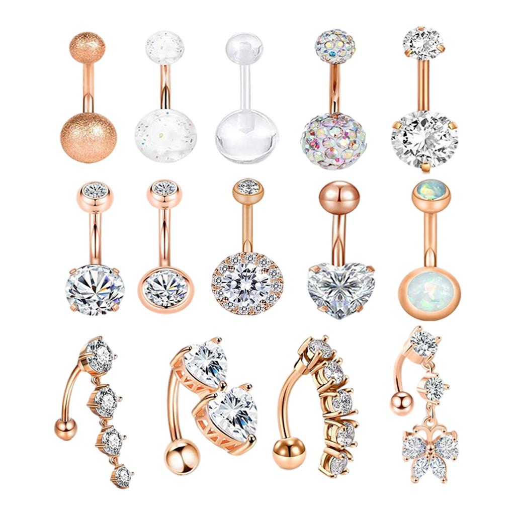 Belly Button Rings 14Pcs 14G