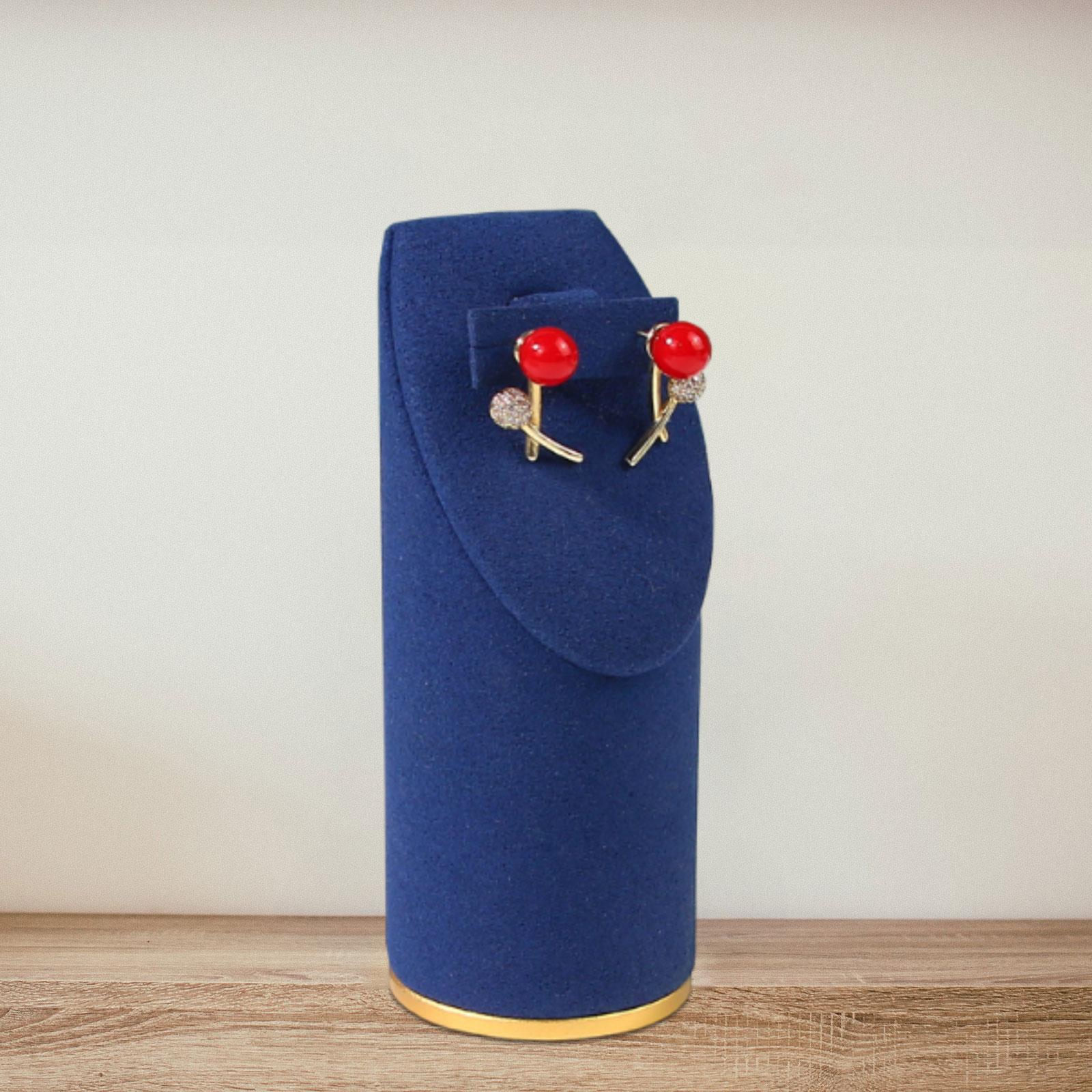 Stud Dangles Earring Stand Holder Tabletop Jewelry Showcase  Dark Blue