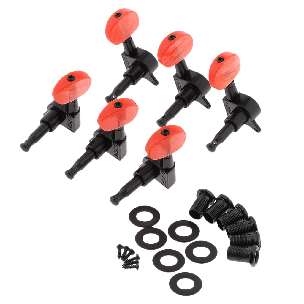 3L 3R Sealed Guitar Turner Machine Heads Black+Red