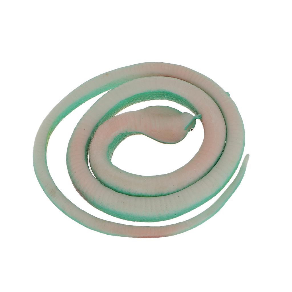 Simulation Rubber Cobra Snake Kids Outdoor Game Animal Toy Blue