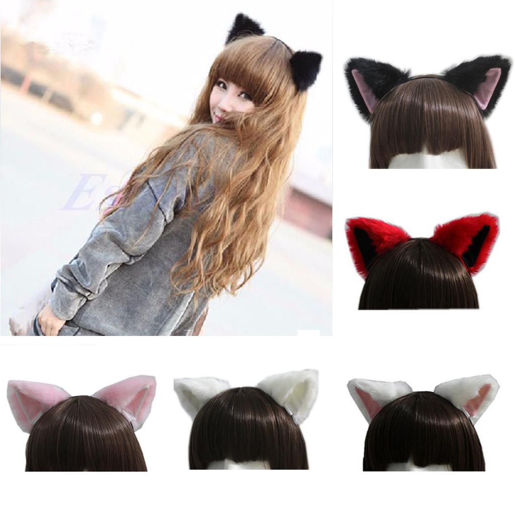 Cat Ears Headband Animal Masquerade Party Costume Hair Clips