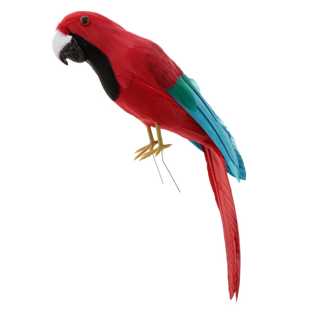 Fake Artificial Parrot Macaw Feather Bird Garden Home Lawn Figurine