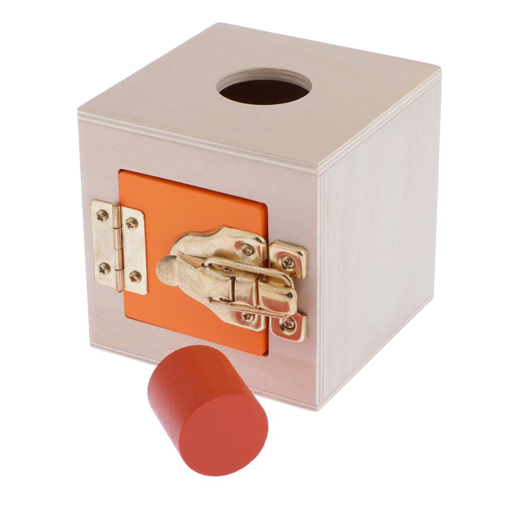 Montessori Toys Kids Early Education Teaching Aids Cube Wooden Toy Orange