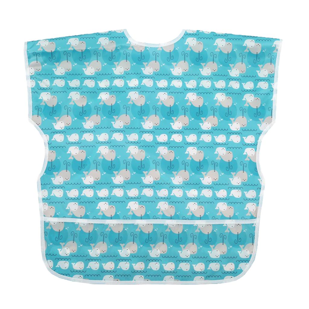 Sleevless Drooling Teething Waterproof Bib for Baby Toddlers Whale L