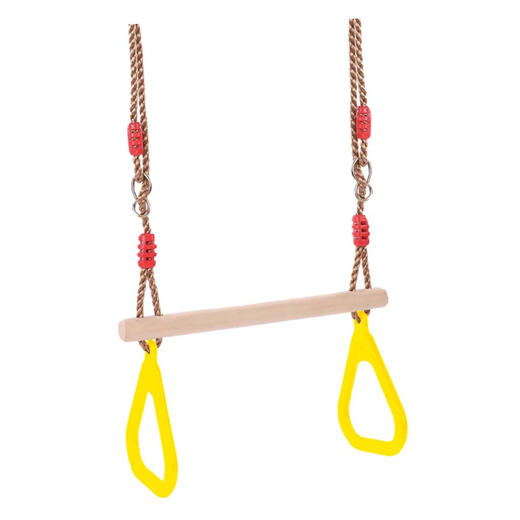 Kids Indoor Outdoor Swing Ring Set Garden Playground Toy Yellow