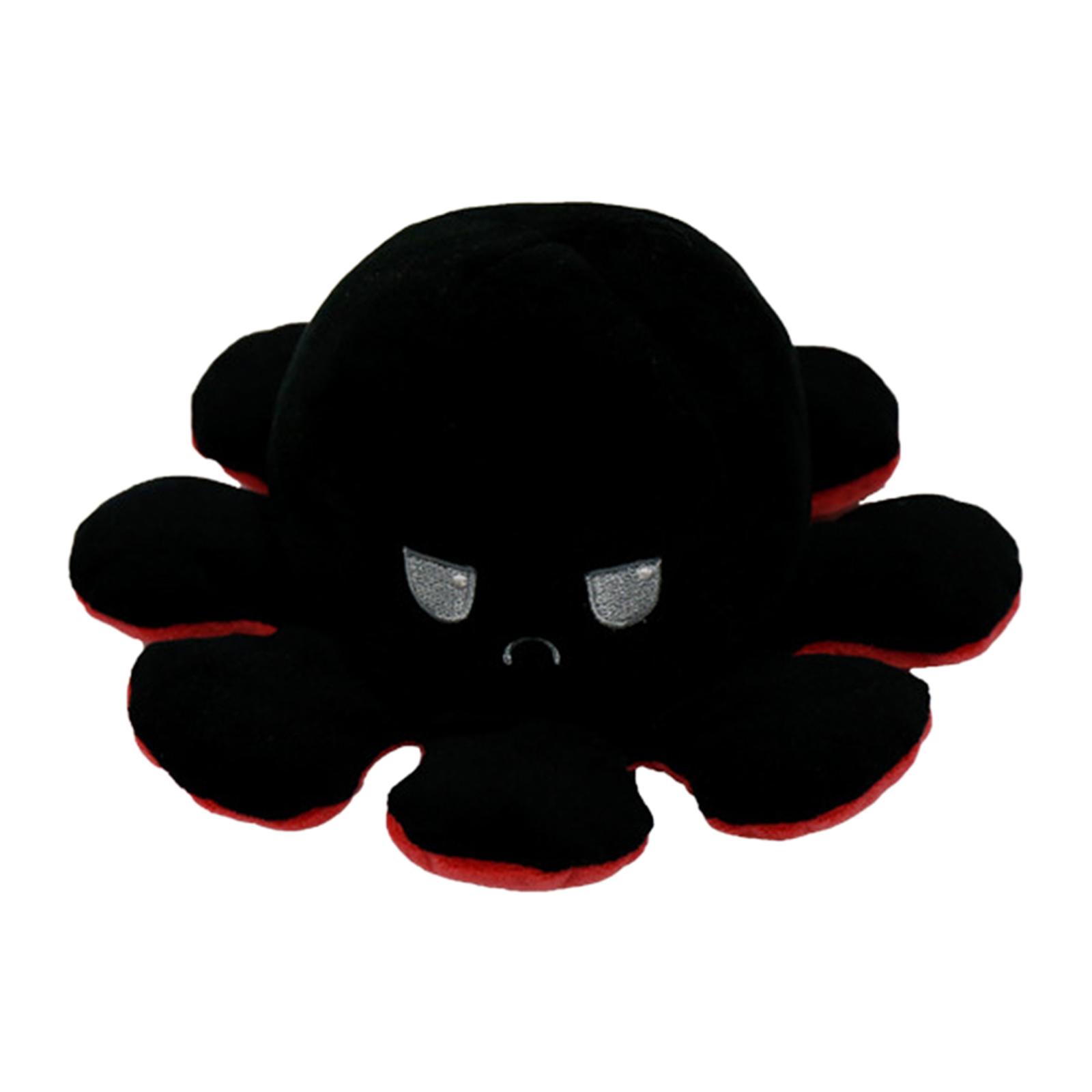 Reversible Flip Octopus Stuffed Plush Doll Soft Reversible Plush Toy Red