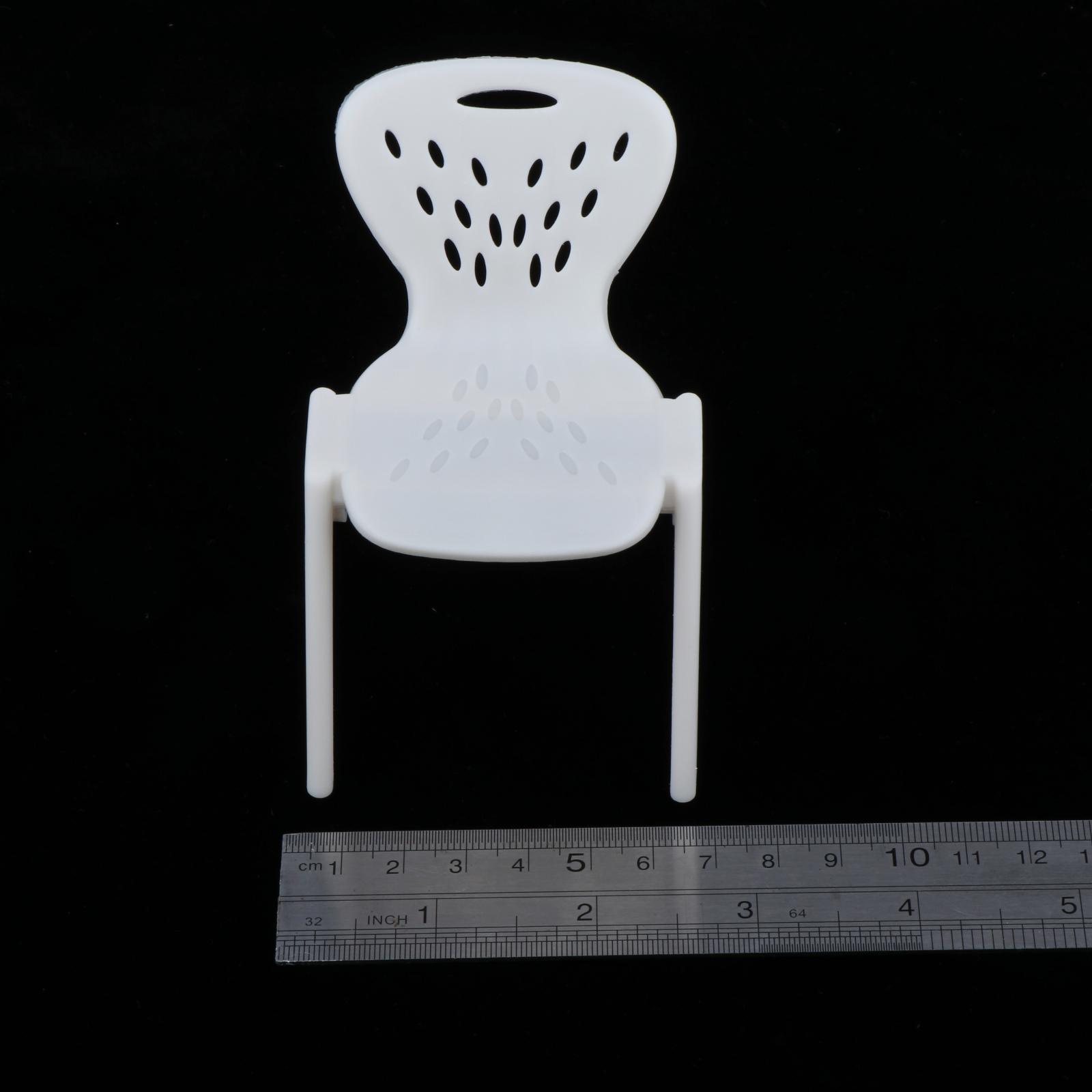 2x1/10 Scale Dollhouse Modern Living Room Plastic Chair Models Furniture White