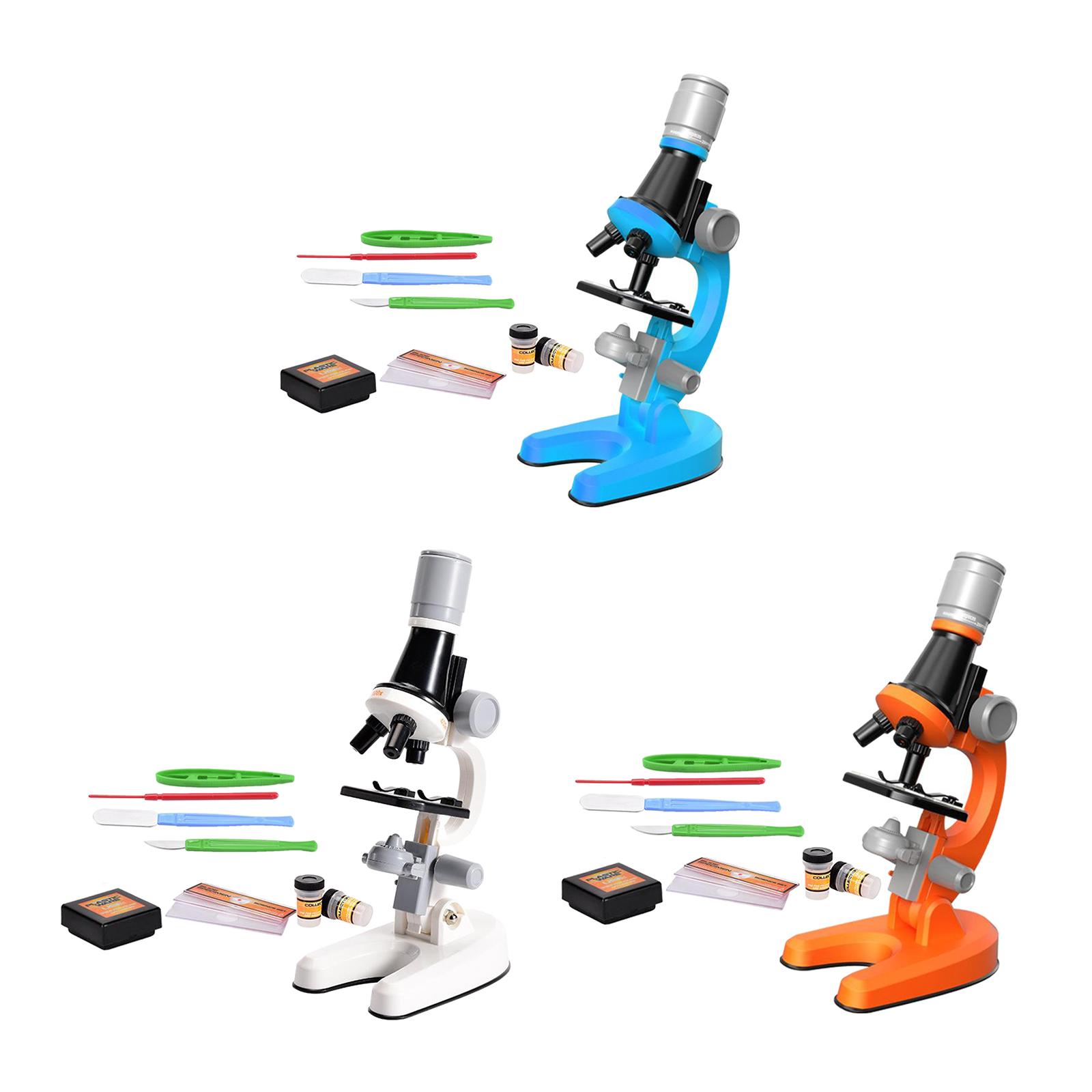 Starter Educational Science Compound Microscope Kit for Kids Blue