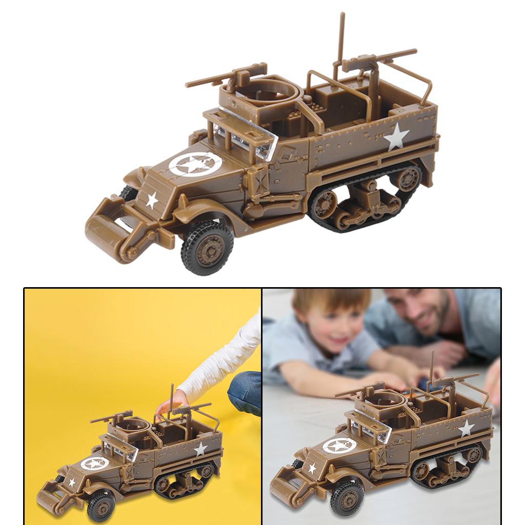 1:72 World War II M3A1 Miniature Half Track Armored Vehicle Model Yellow