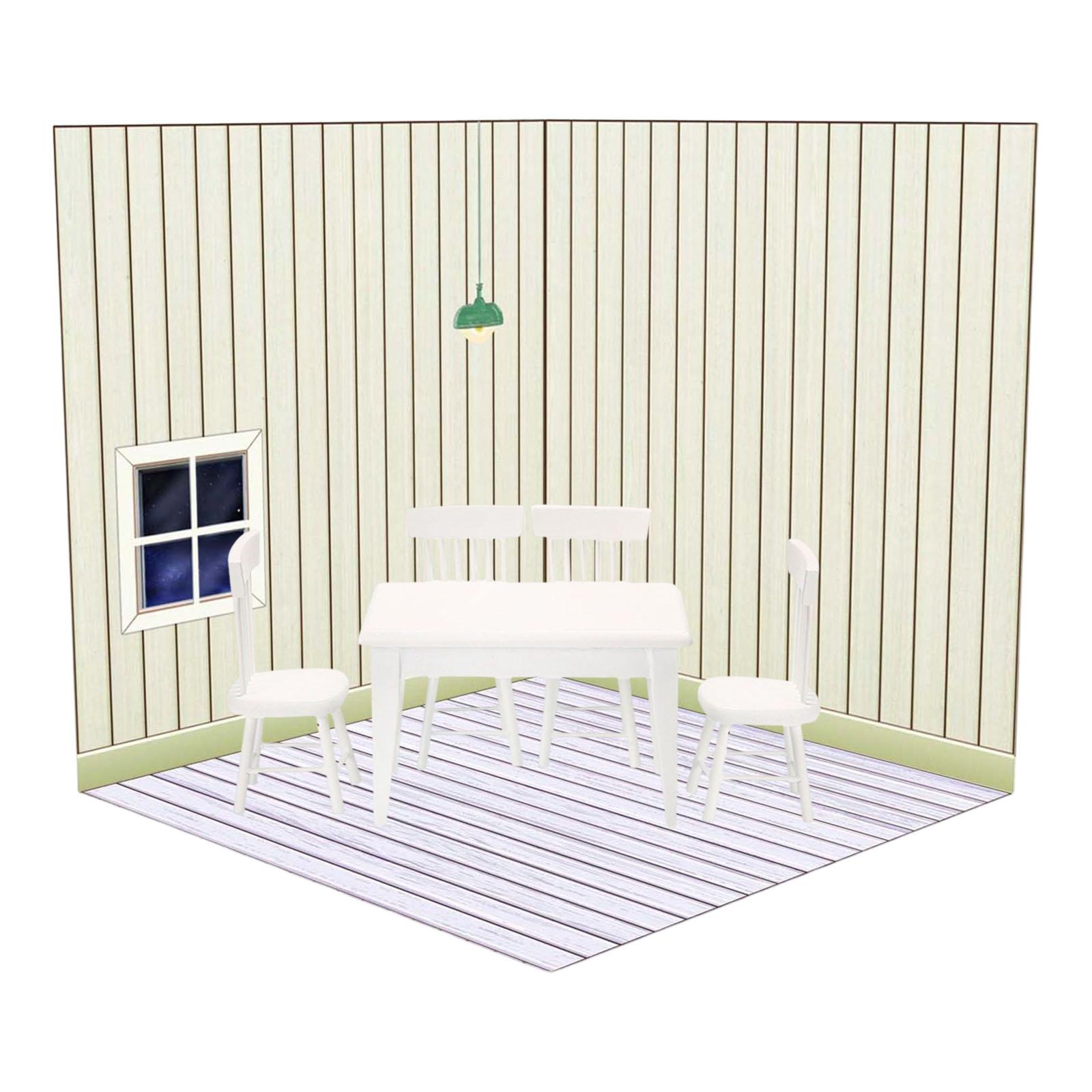 3x 1:12 Dollhouse Background Board Display Board for Adults Unisex