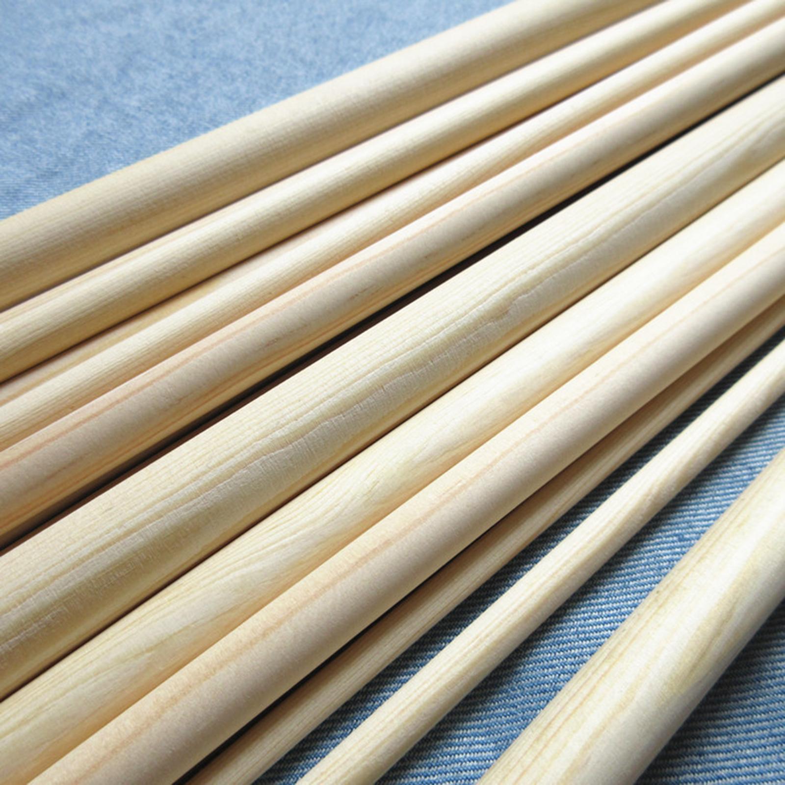 2x50Pcs Unfinished Round Wood Sticks for Macrame Building Model DIY Project