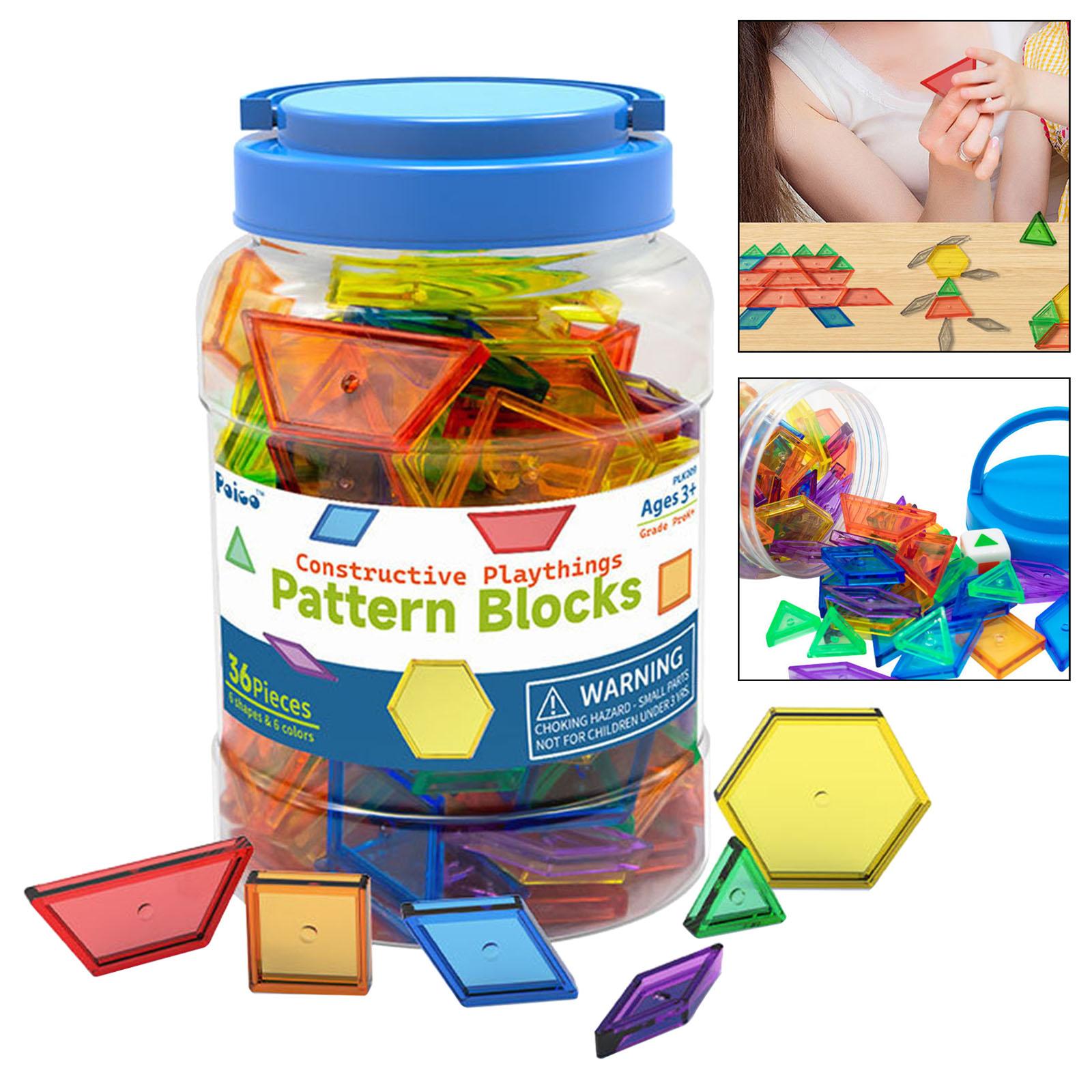 Pattern Blocks Set Mini Pattern Pieces Transparent for Home Preschool Travel