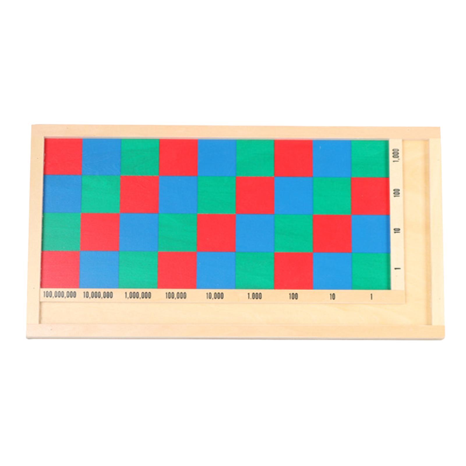 Mathematics Teaching Board Wood Montessori Toy for Preschool Travel Children