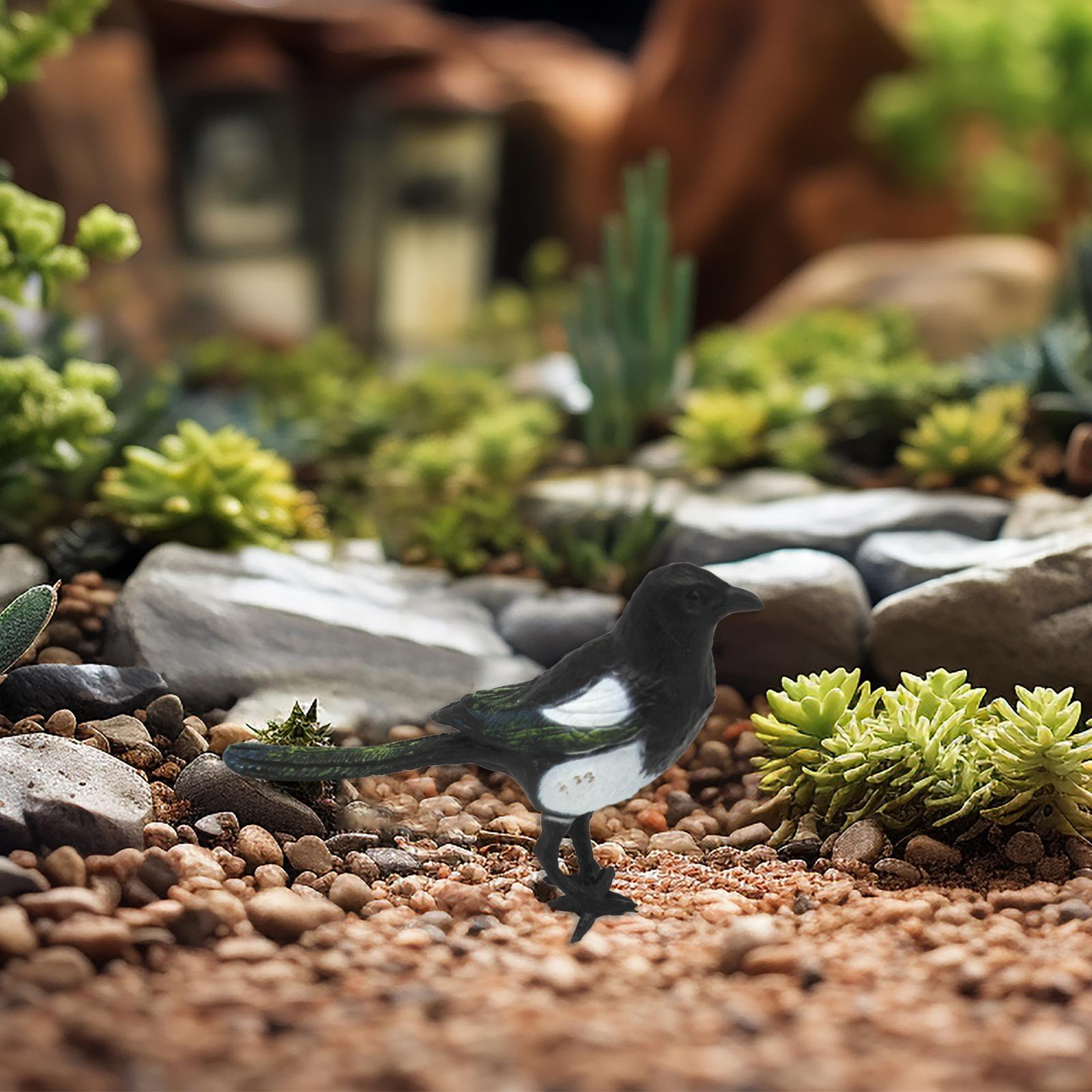 Magpie Simulation Bird Artificial Bird for Garden Courtyard Photography Prop