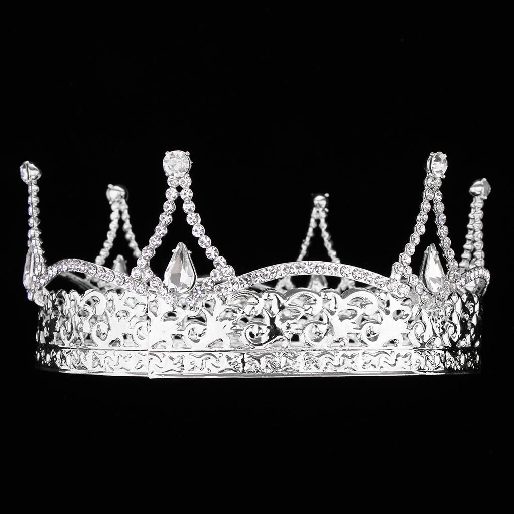 Bridal Crystal Rhinestone Tiara Crowns Wedding Lady Hair Accessories Silver