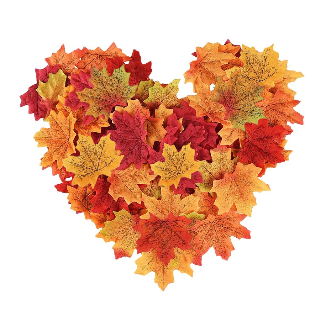 200pcs Artificial Maple Leaves Autumn Fall Leaf Wedding Thanksgiving Decor