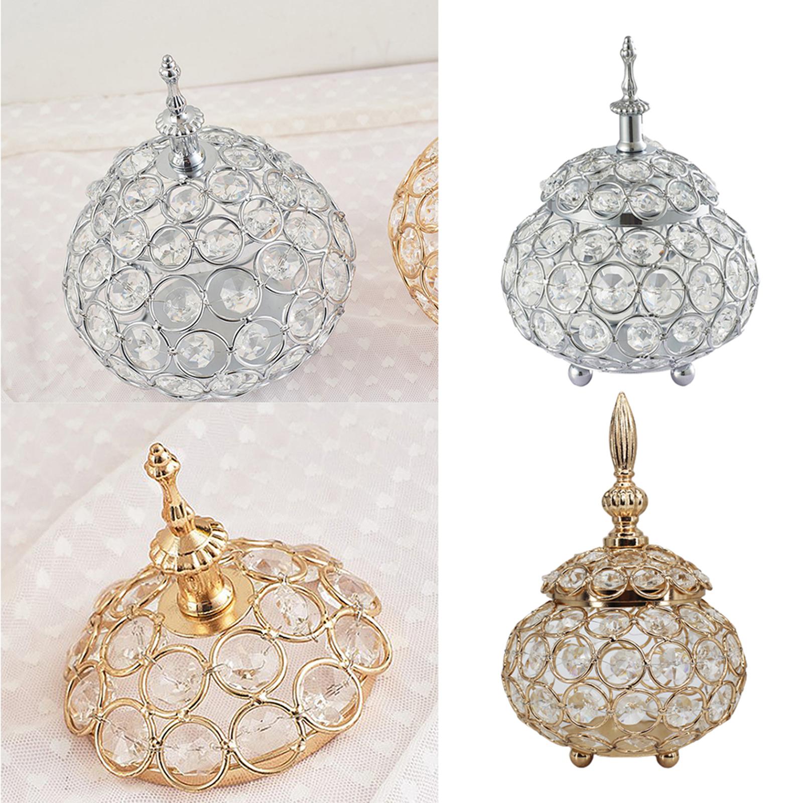 Crystal Crystal Tealight Candle Holder Golden