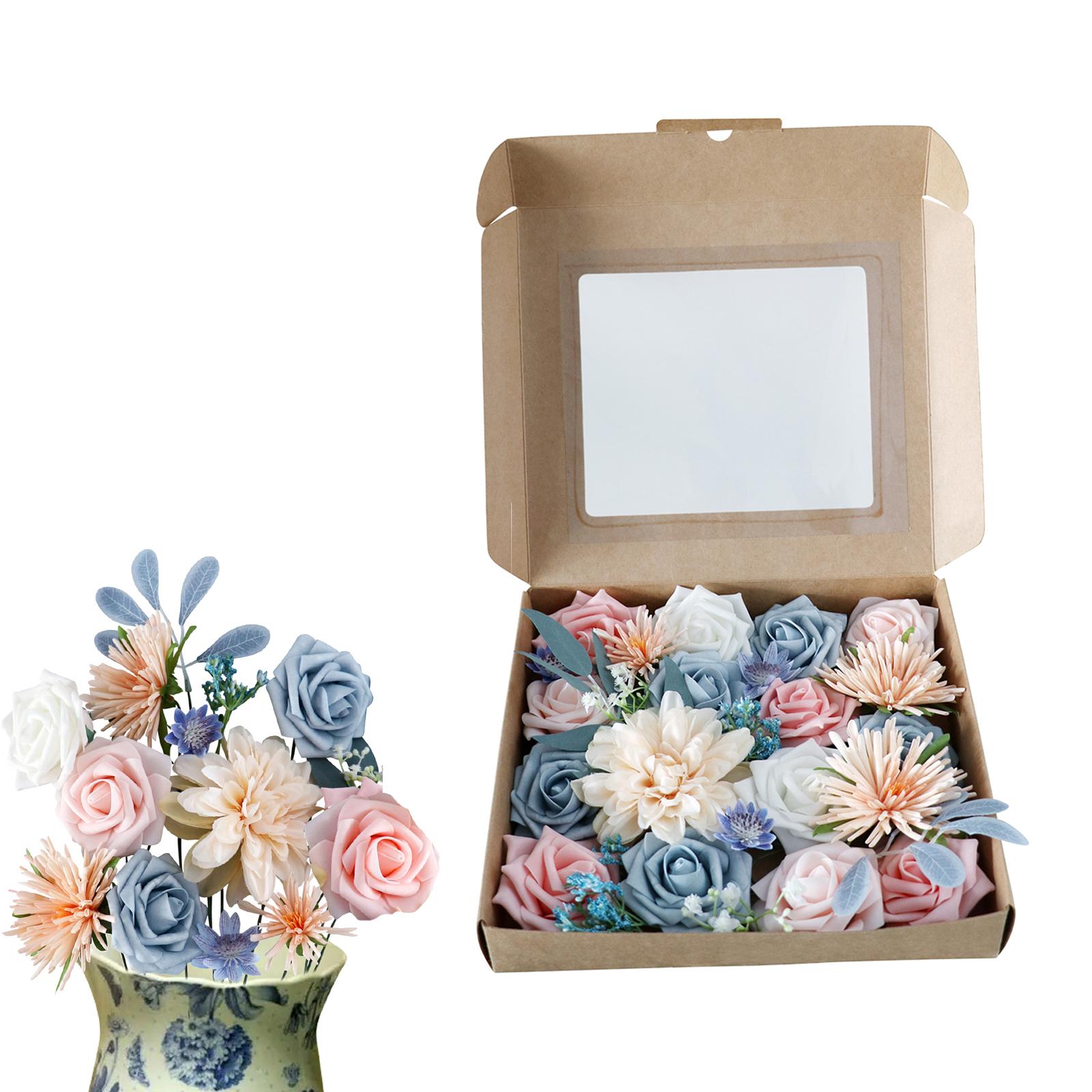 DIY Artificial Flowers Silk Roses Combo Wedding Bridal Bouquets Lifelike C