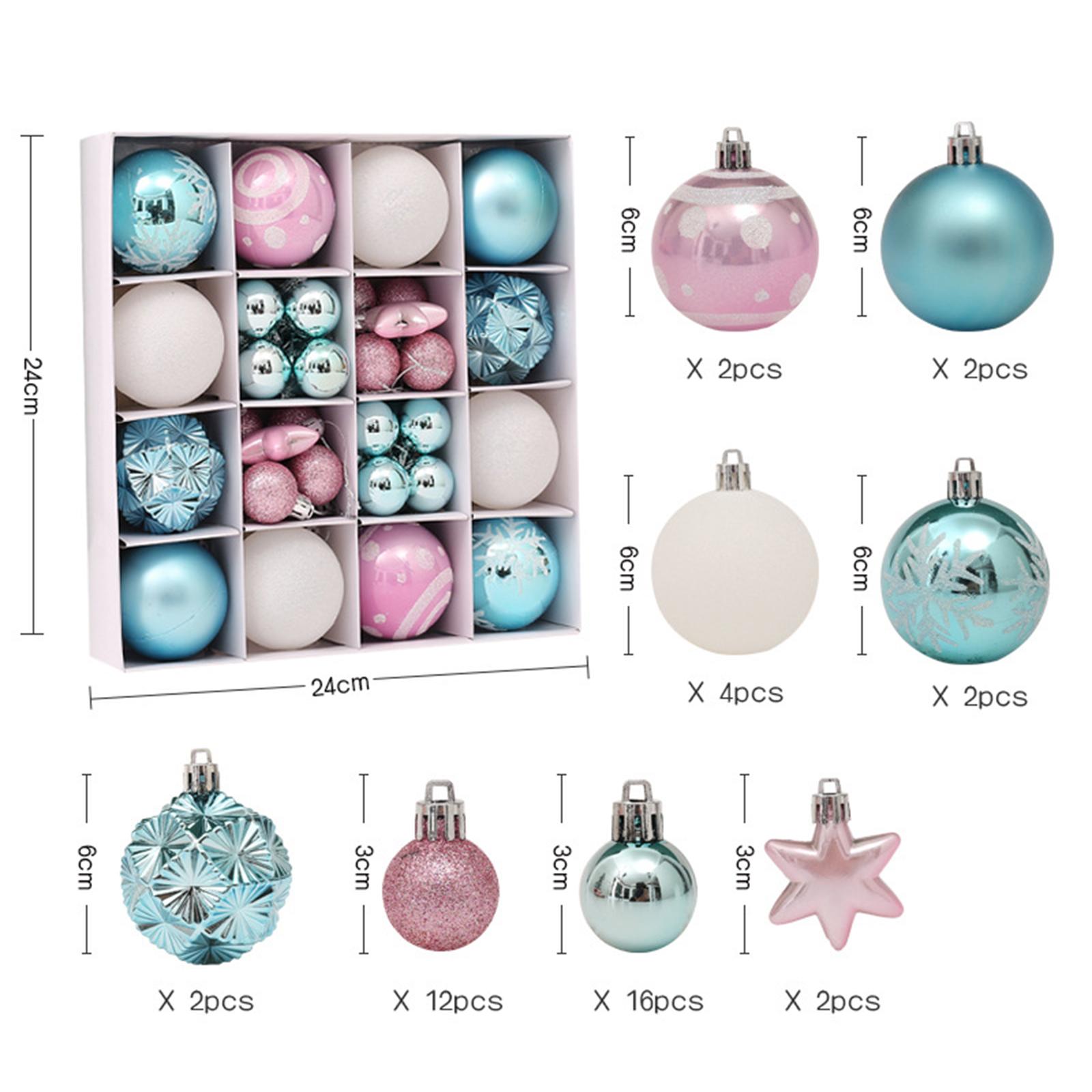 126pcs Christmas Balls Ornaments 3cm-6cm Decoration Holiday  StyleD
