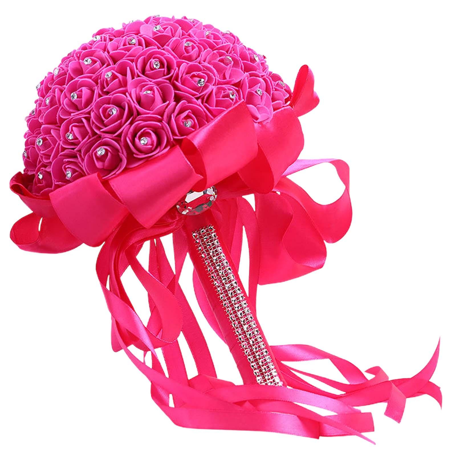 Wedding Bouquets Handmade Artificial Flowers for Holiday Wedding Anniversary rose red