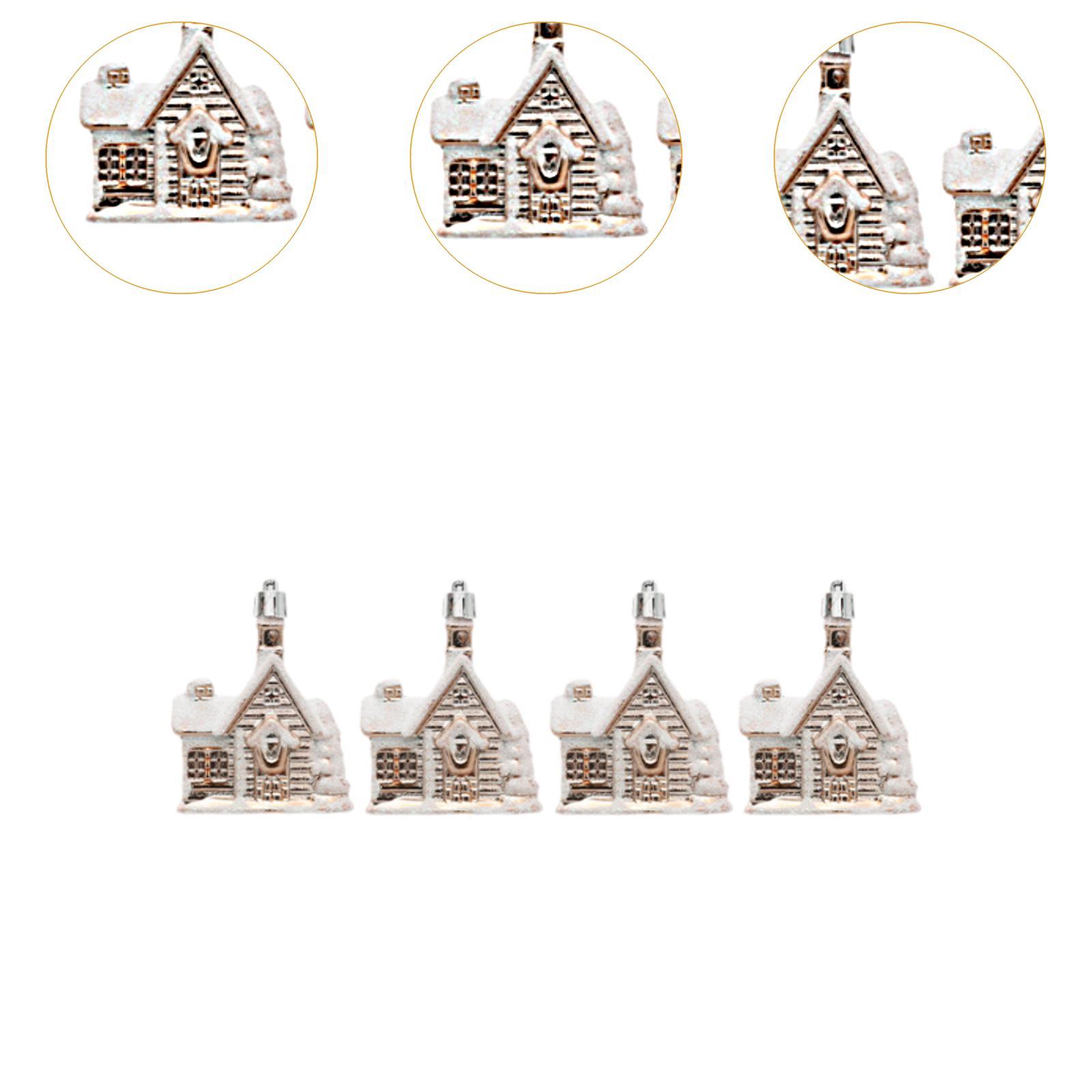 4Pcs Christmas Tree Ornament Gift Pendant for Holiday Farmhouse  Champagne