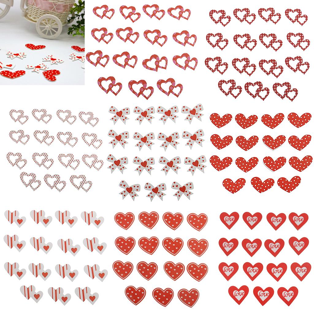 2x15 Pieces Wooden Embellishment Scrapbooking DIY Crafts 3cm White Double Love