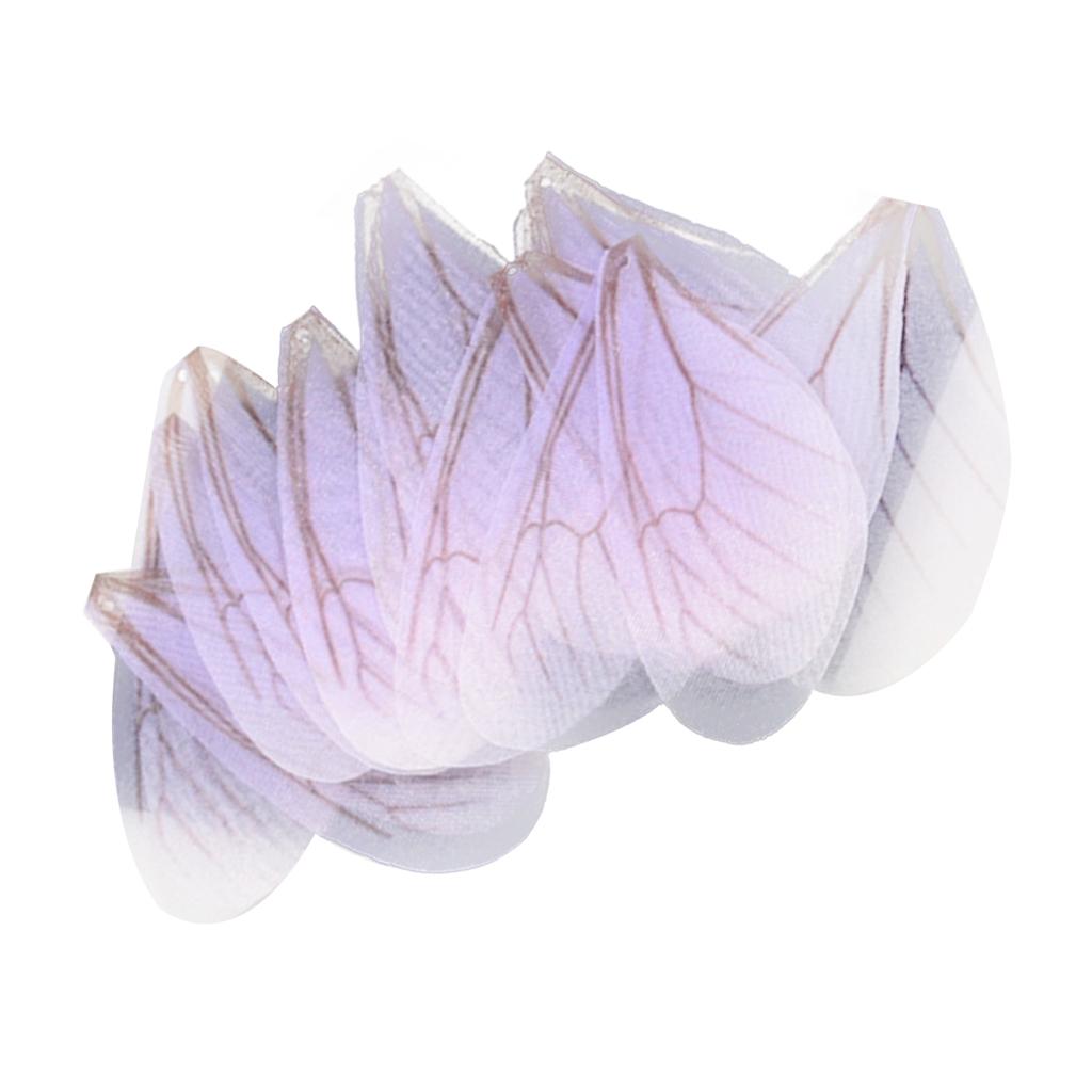 2x10pcs Dragonfly Wing Earrings Pendants for DIY Charm Jewelry Findings Purple