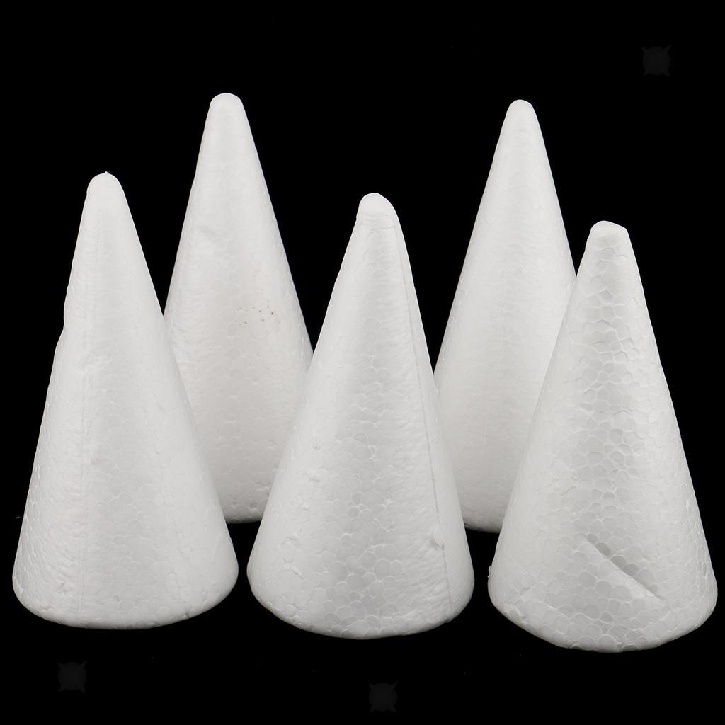 Pack of 5 Pcs 150mm Cone Shaped Polystyrene Foam Crafts DIY Christmas 5pcs  150mm 