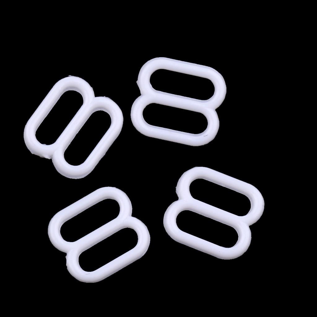 3x100 Pieces Plastic Bra Lingerie Strap Clips Hook Slider Buckles 8mm