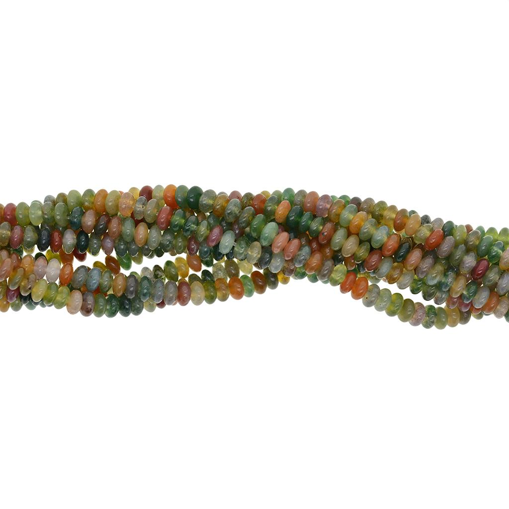 Gemstone Smooth Rondelle Saucer Spacer Bead Strand Indian agate Gemstone