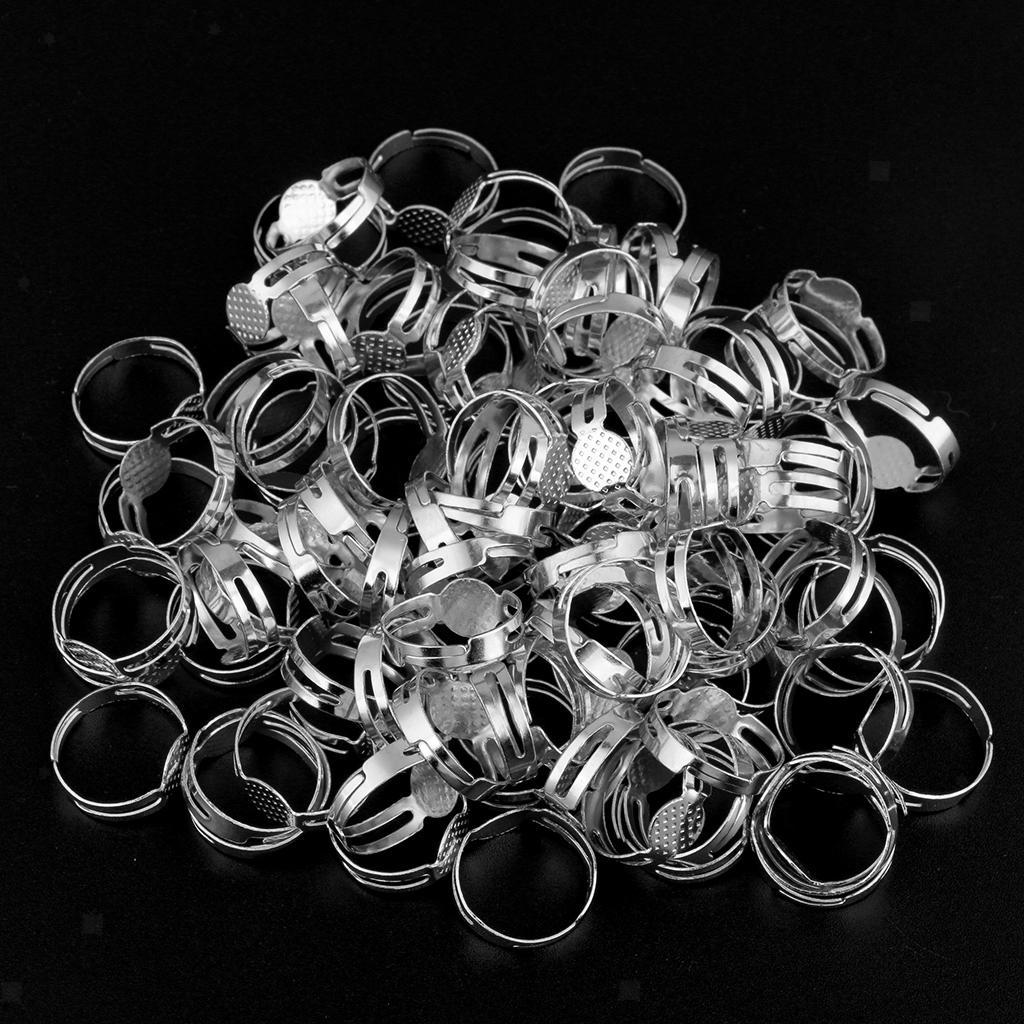 100 Stück Einstellbare runder verstellbarer Ring Rohlinge Pad Base DIY