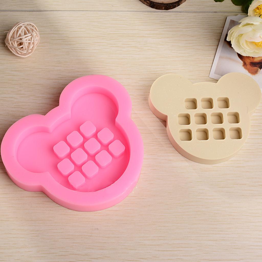 Numbers Silicone Resin Casting Mold DIY Craft Jewelry Making Mould Bear Head