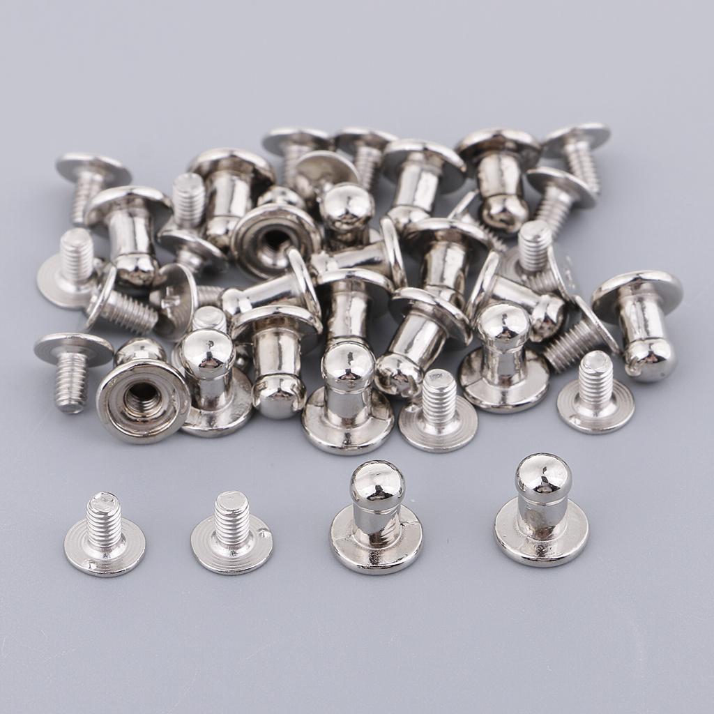 20pcs round head mini Screw Rivets fastener leather craft stud button silver