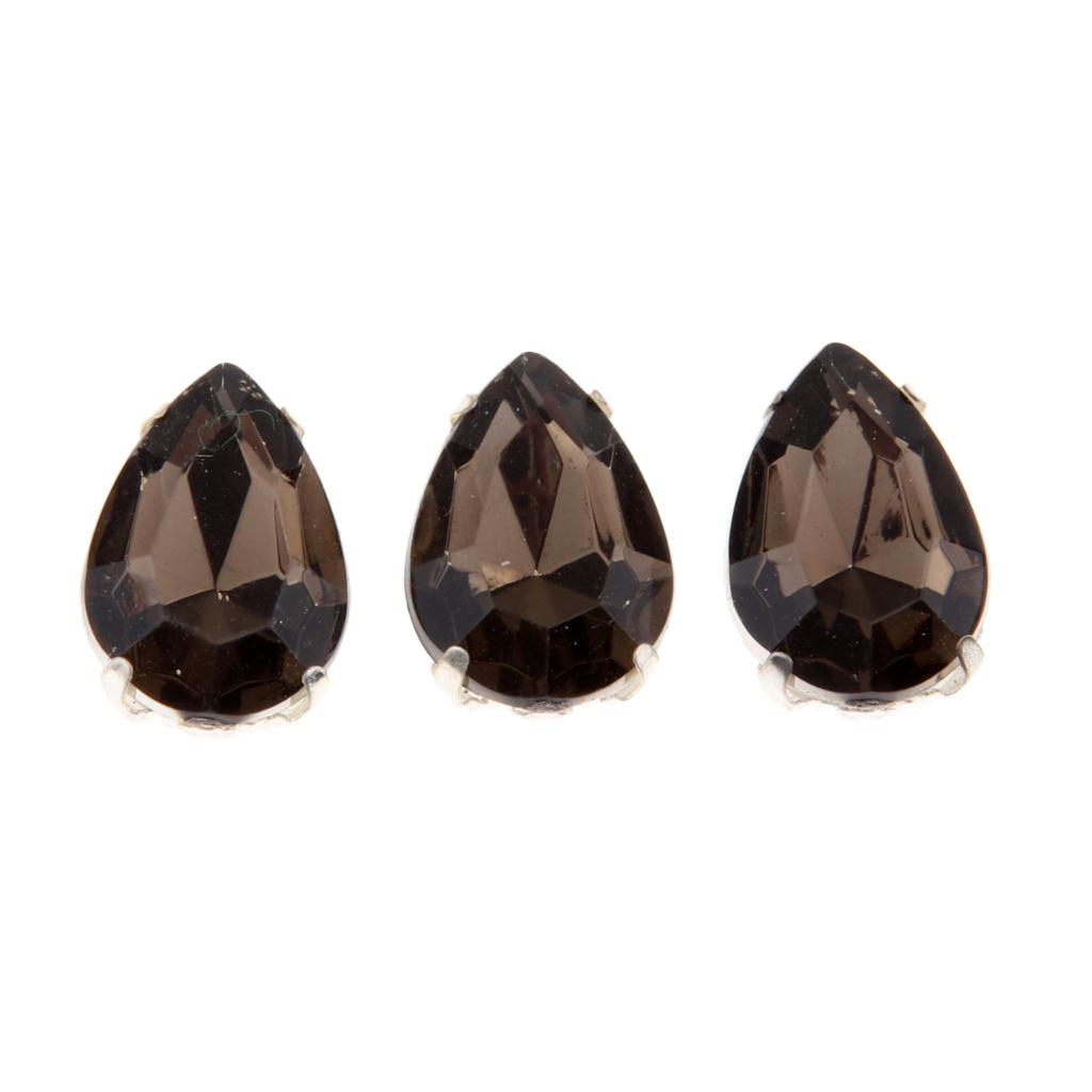 50 Pieces Crystal Beads Ornaments DIY Sew Crafts Dark Gray