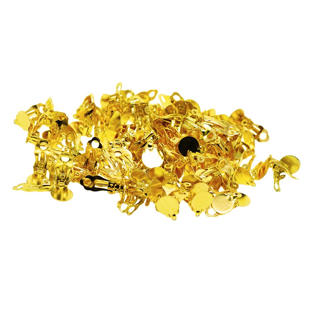 100x Clip-on Earring Converter with Open Loop DIY Earrings  Gold