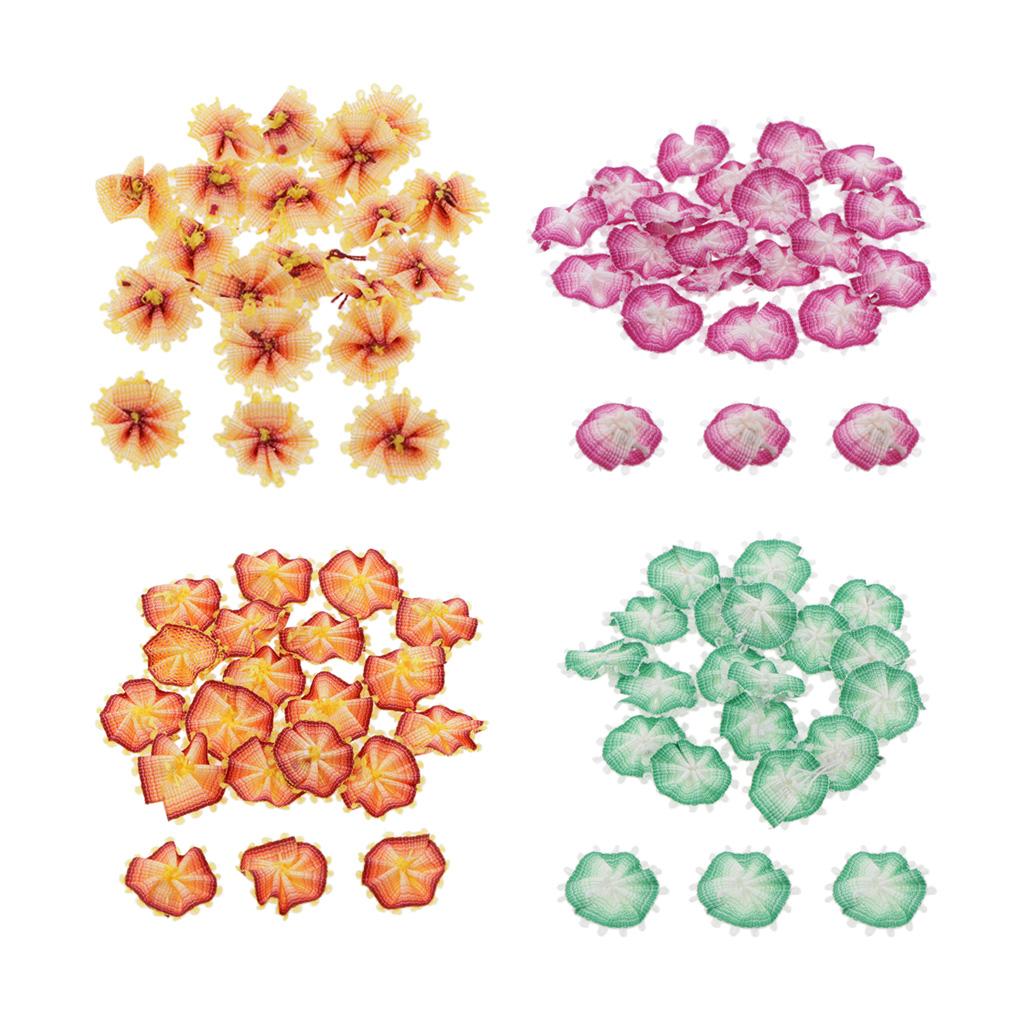 20PCS 14mm Sector Flowers Flatback Buttons Embellishment DIY Craft Yellow