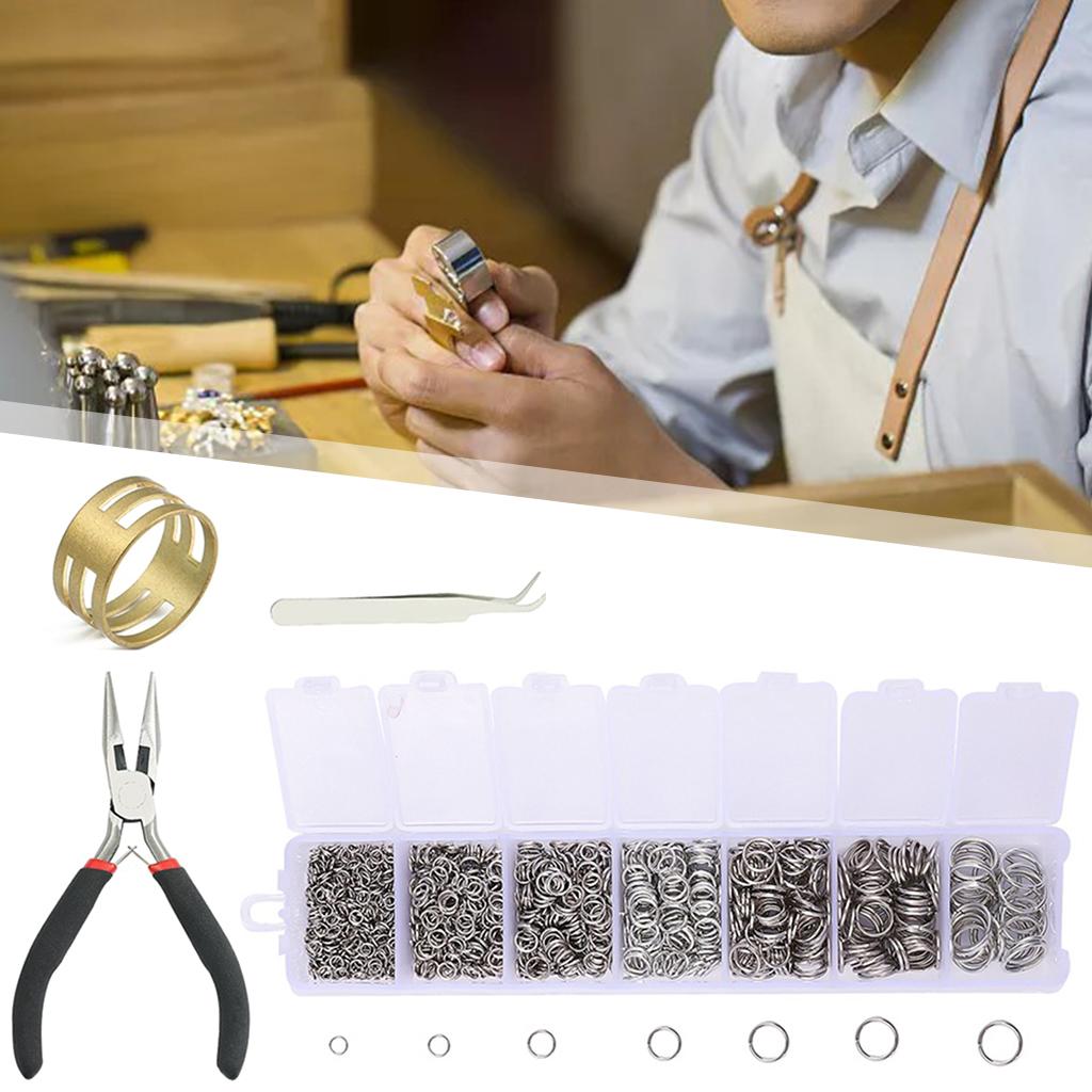 Open Jump Rings Jewellery Making Plier Tweezers Earring Keychain Tools white gold