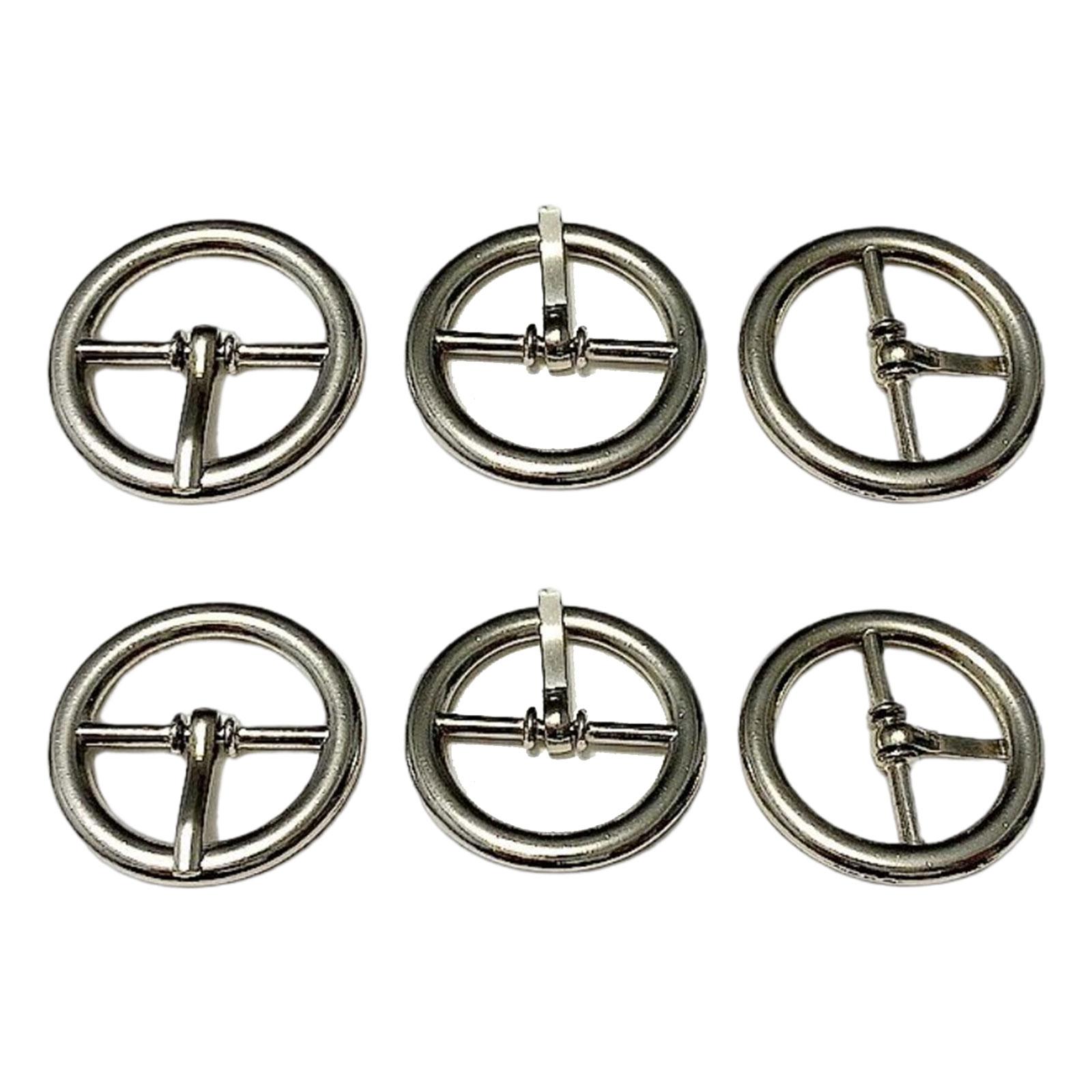6x Belt Buckle Metal Argent Accs Easy to Use Ring Durable for DIY Unisex