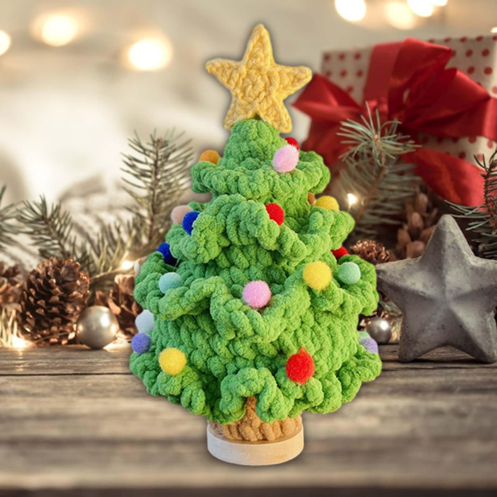 Christmas Crochet Set Handmade Beginners Knitted Handicraft Crocheting Craft Tree