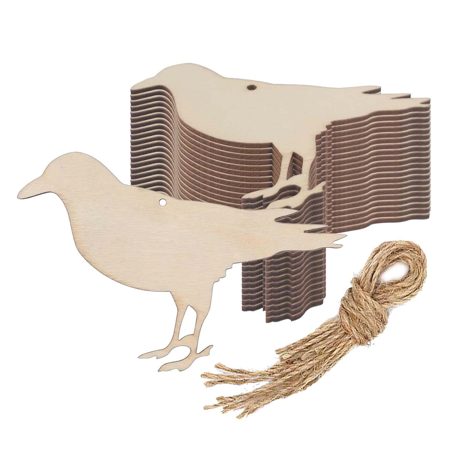 Wood Slices Crow Shape