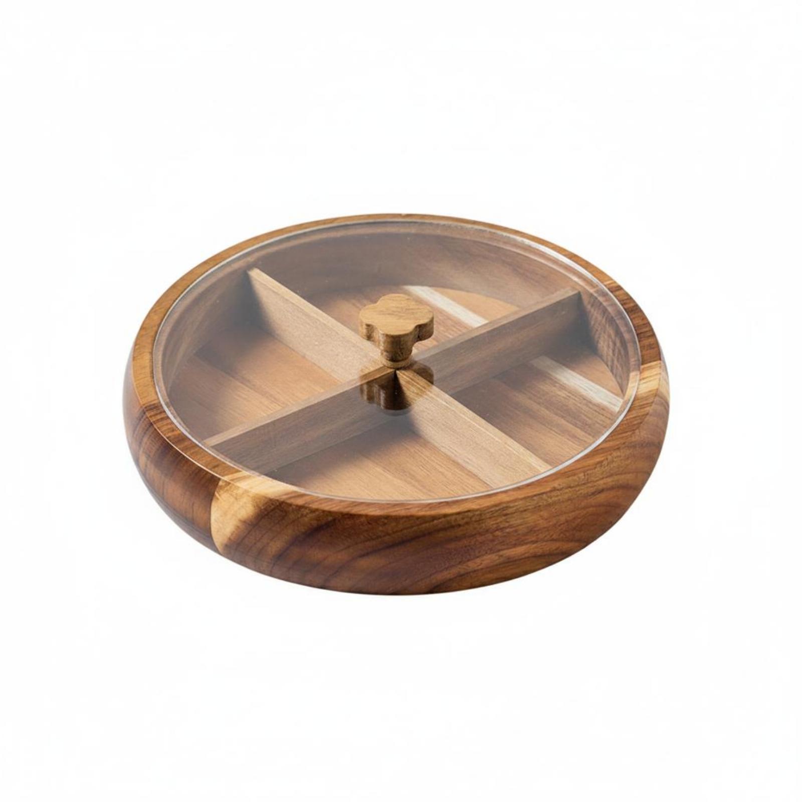 Wooden Snack Box 4 Compartments 25Cm
