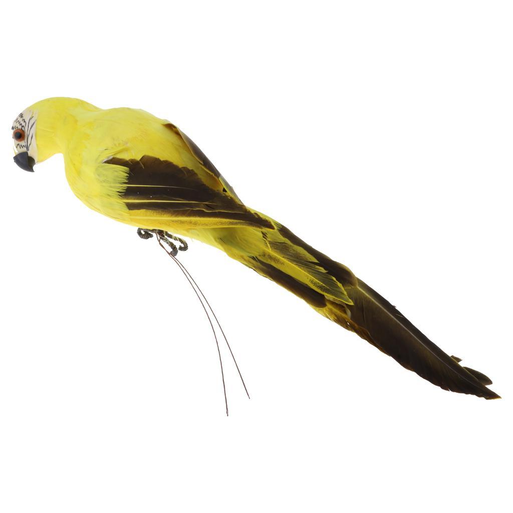 Deko Ara Papagei Vogel Figur Vögelchen aus Künstliche Feder Kunststoff Gelb