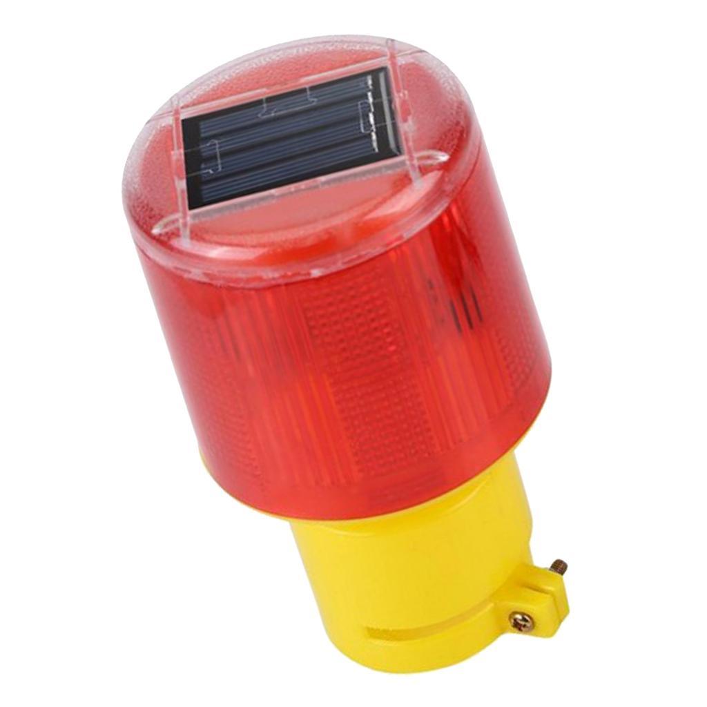 Solar Powered LED Strobe Lamp Emergency Flashing Warning Beacon Red Light