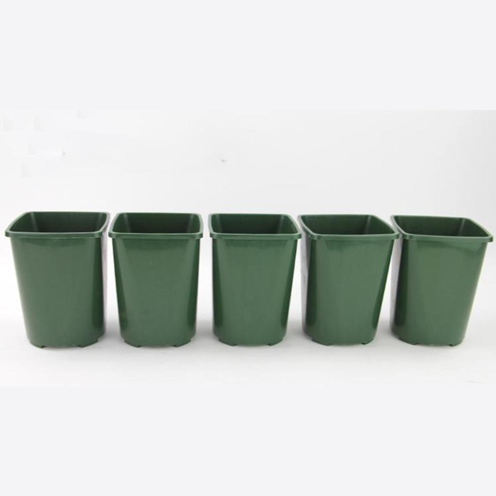 5Pcs PP Plastic Flower Plant Pot Potted Planter Garden Succulent Pot Green