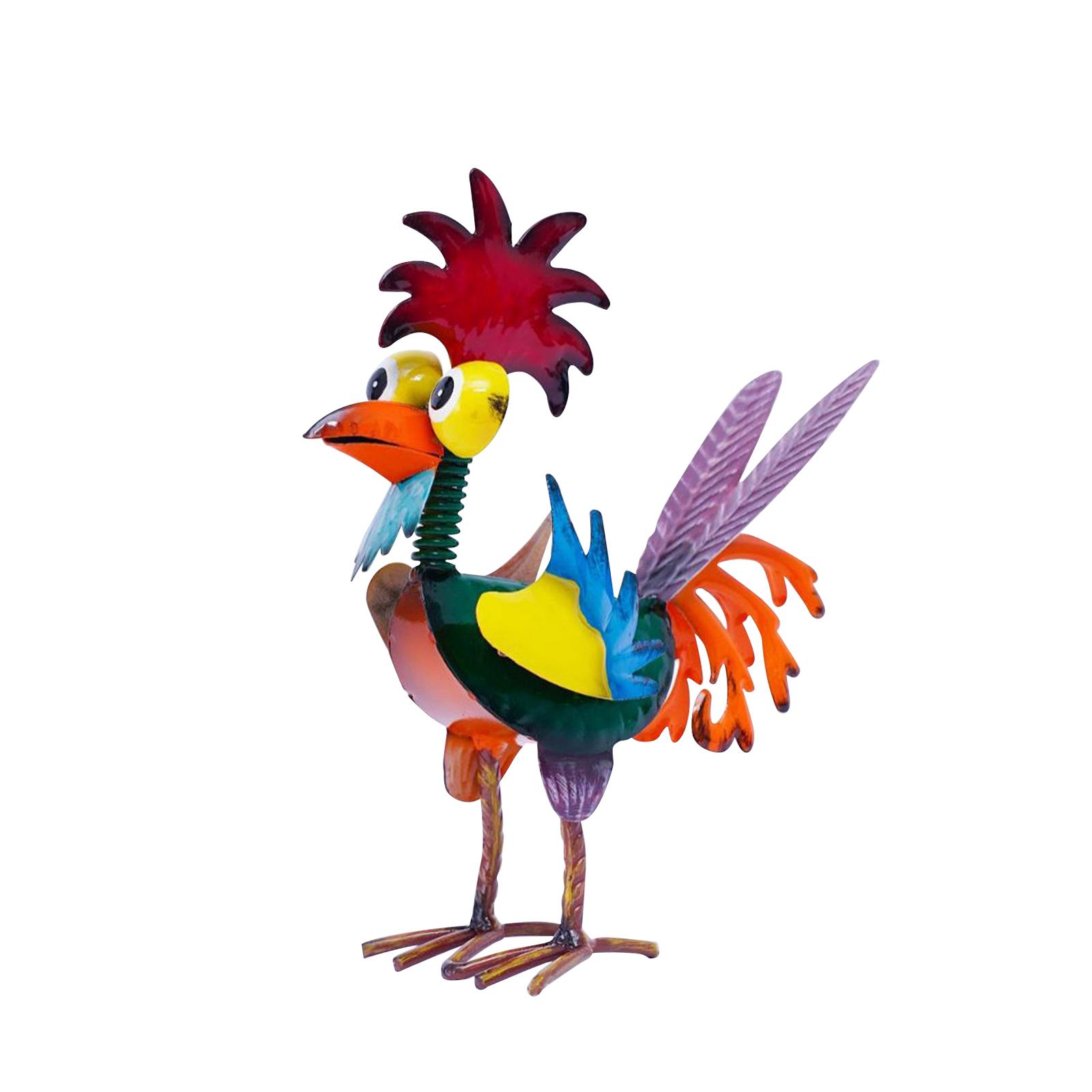 Rooster Ornament Creative Iron Crafts Animal Statue for Bedroom Garden Patio